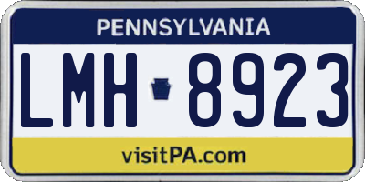 PA license plate LMH8923