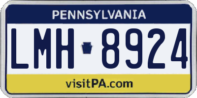 PA license plate LMH8924