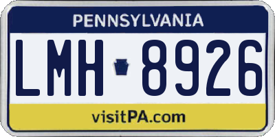 PA license plate LMH8926