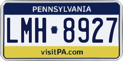 PA license plate LMH8927