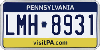 PA license plate LMH8931