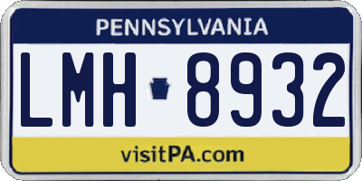 PA license plate LMH8932