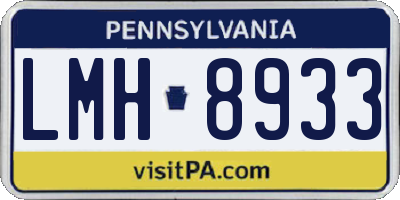 PA license plate LMH8933