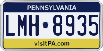 PA license plate LMH8935