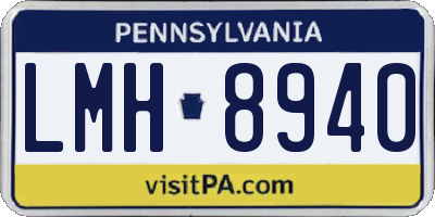 PA license plate LMH8940