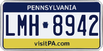PA license plate LMH8942