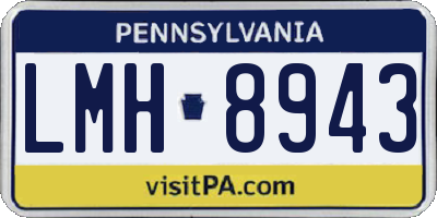 PA license plate LMH8943