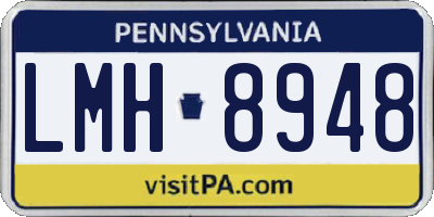 PA license plate LMH8948