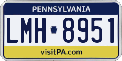 PA license plate LMH8951