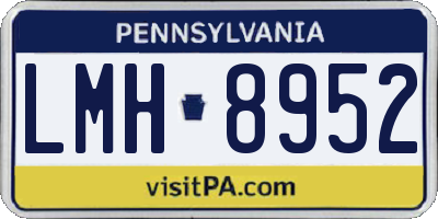 PA license plate LMH8952