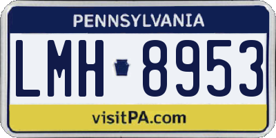 PA license plate LMH8953