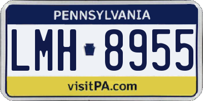 PA license plate LMH8955