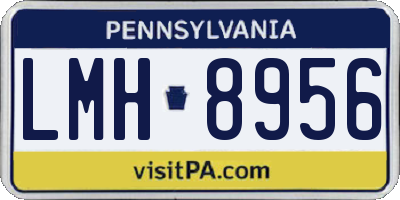 PA license plate LMH8956