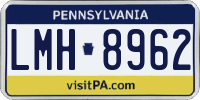PA license plate LMH8962