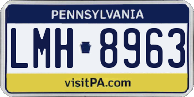 PA license plate LMH8963