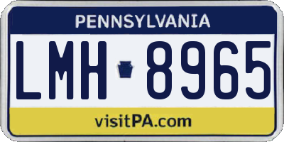 PA license plate LMH8965