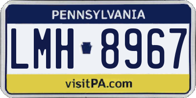 PA license plate LMH8967