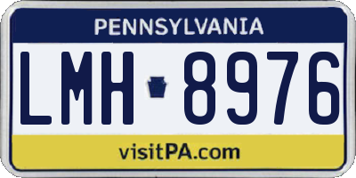 PA license plate LMH8976