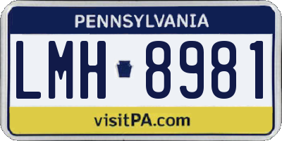 PA license plate LMH8981