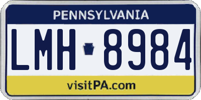 PA license plate LMH8984