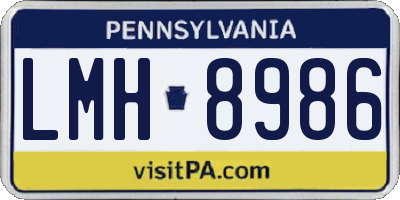 PA license plate LMH8986