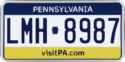 PA license plate LMH8987
