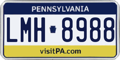 PA license plate LMH8988