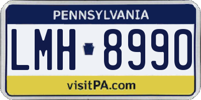 PA license plate LMH8990