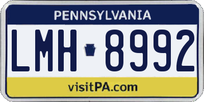 PA license plate LMH8992