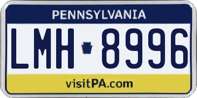 PA license plate LMH8996
