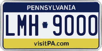 PA license plate LMH9000