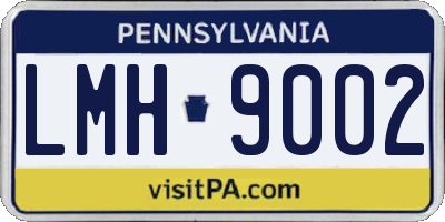PA license plate LMH9002
