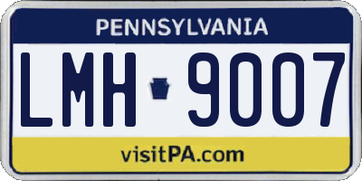 PA license plate LMH9007