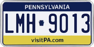 PA license plate LMH9013