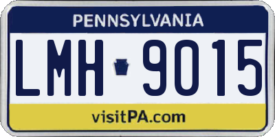 PA license plate LMH9015