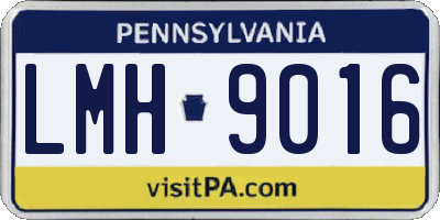 PA license plate LMH9016