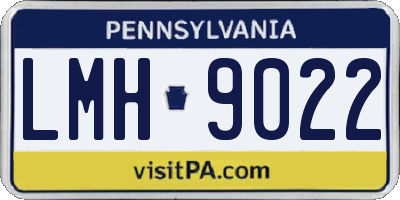 PA license plate LMH9022