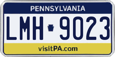 PA license plate LMH9023