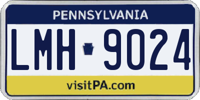 PA license plate LMH9024