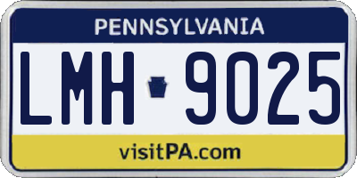 PA license plate LMH9025