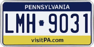 PA license plate LMH9031