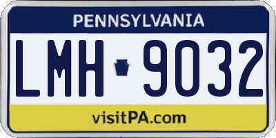 PA license plate LMH9032
