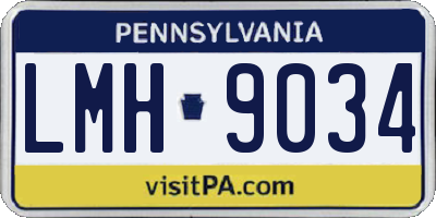 PA license plate LMH9034