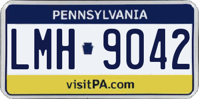 PA license plate LMH9042