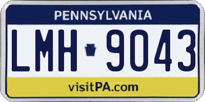 PA license plate LMH9043