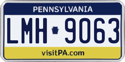 PA license plate LMH9063