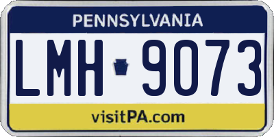 PA license plate LMH9073