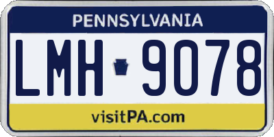 PA license plate LMH9078