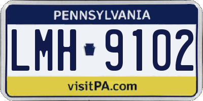 PA license plate LMH9102