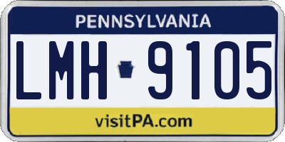 PA license plate LMH9105